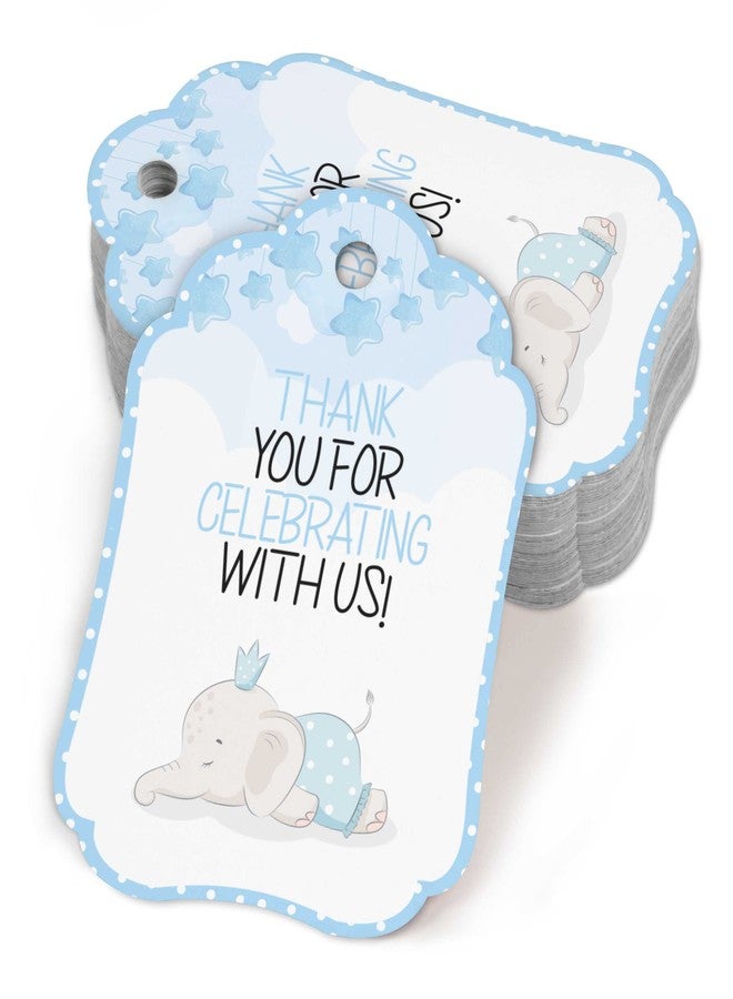 Inkdotpot Baby Shower Thank You Tags - Paper Gift Hang Tags, Elephant Theme, Shower Party Collection - Pack of 50 - Image 1